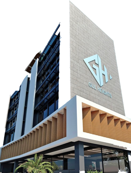 Gul Heights tower seen from the street corner