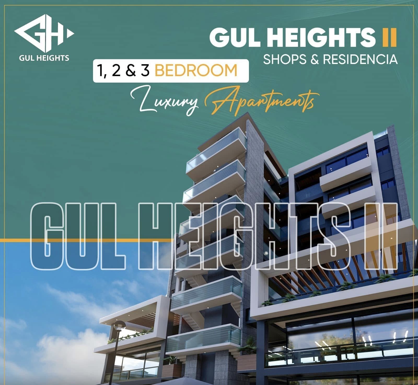 Gul Heights II — shops and residencia, one, two and three bedroom luxury apartments
