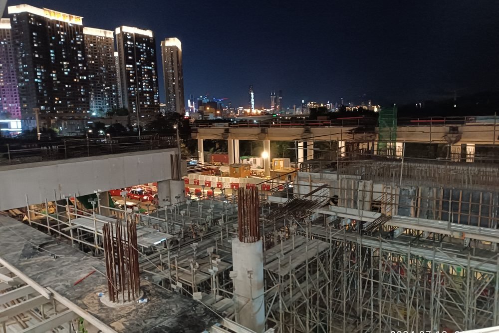 The site after dark